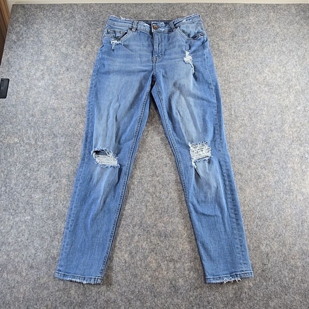 Divided by H&M Women's Skinny Jeans Size 8 Distressed Light Wash Blue Denim
